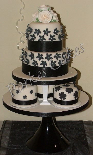 black and white wedding cake